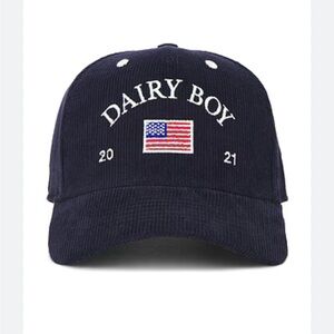 Dairy Boy Navy Blue corduroy trucker cap Hat